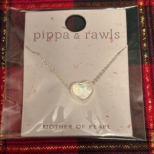 NEW pippa & rawls Silver Mother of Pearl Heart Necklace
